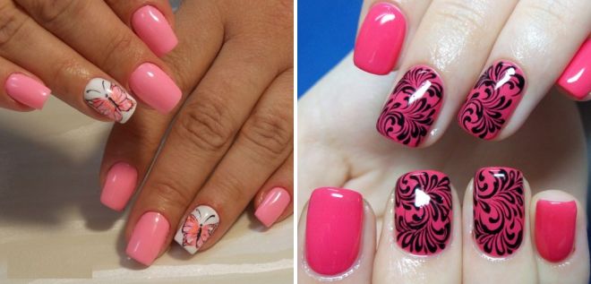 pink manicure for short nails 2019