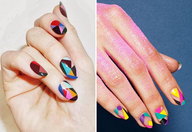 nails design colored geometry