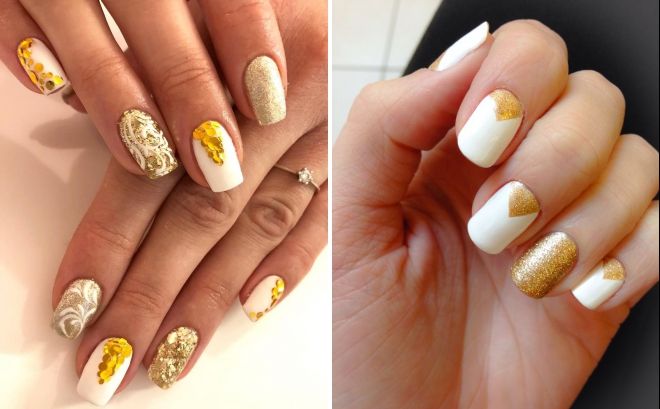 manicure 2018 with gold