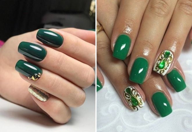 manicure for a green dress to the floor