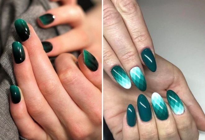 green manicure gradient