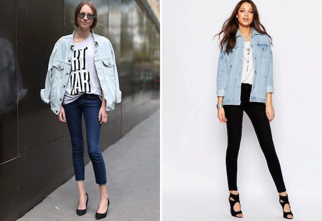 джинсовая куртка оверсайз модные образы
