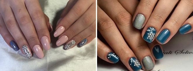 beautiful nail design with snowflakes 2017 2018