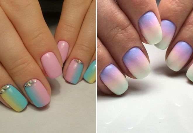 gradient manicure for short nails