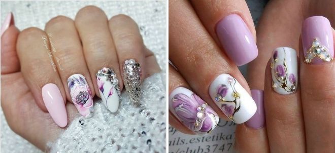 красивые цветы на ногтях