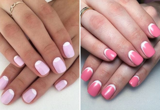 pale pink manicure for short nails