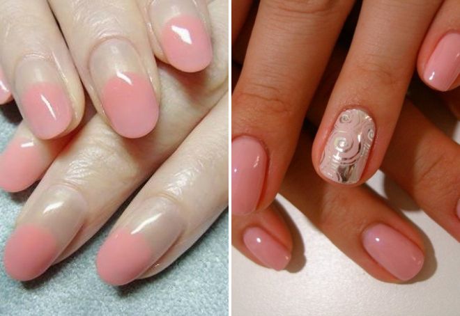 beige pink manicure