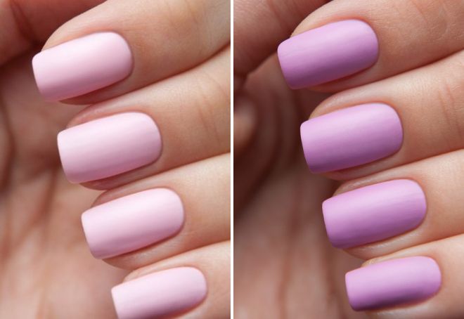 pale pink matte manicure