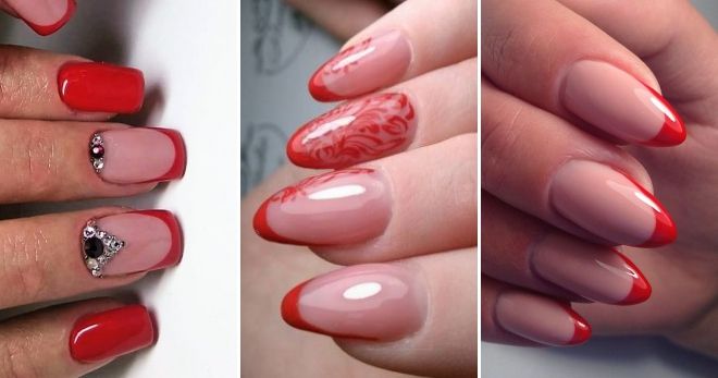 Red french manicure 2019