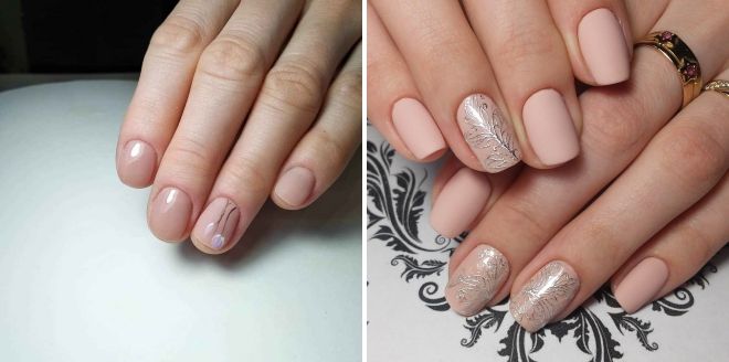nude spring manicure for short nails