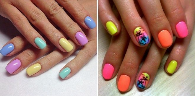 bright spring manicure for short