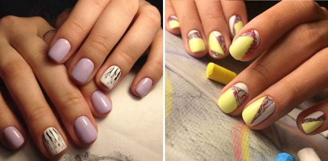 spring manicure for short square nails