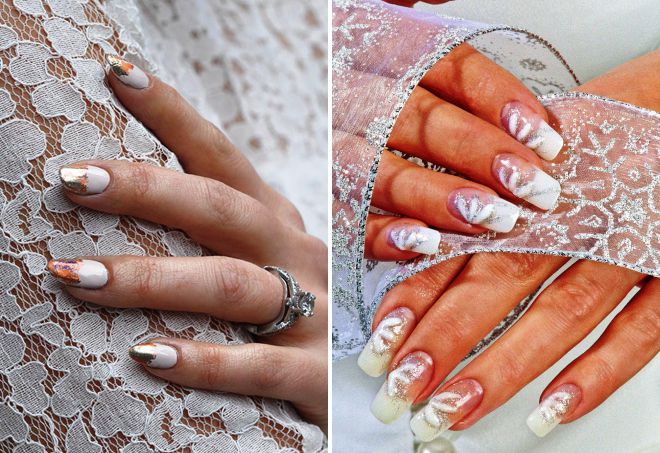модный свадебный дизайн ногтей