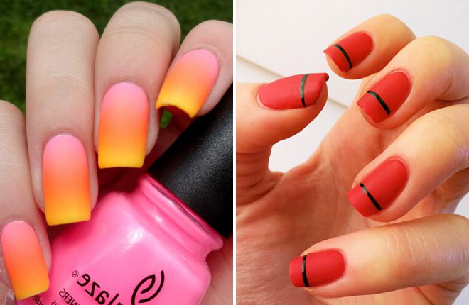 nail design in bright colors