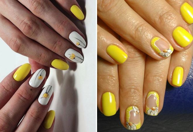 желтый дизайн ногтей картинки