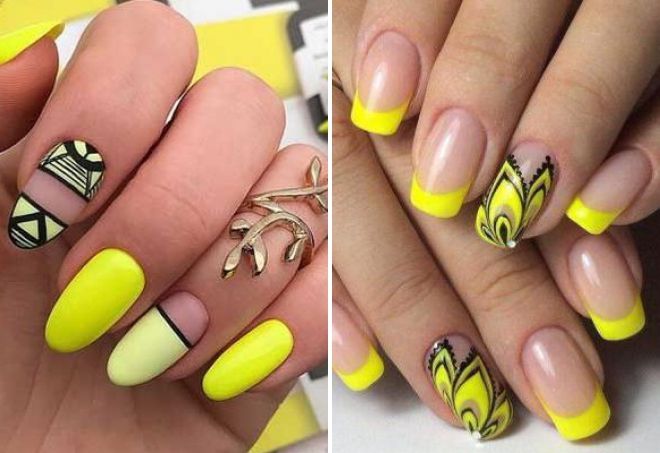 Pastel yellow manicure