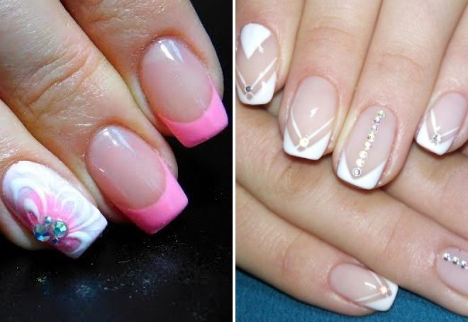 Manicure in pastel colors with rubbing