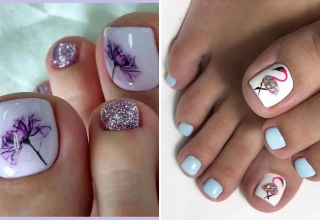Manicure and pedicure in pastel colors