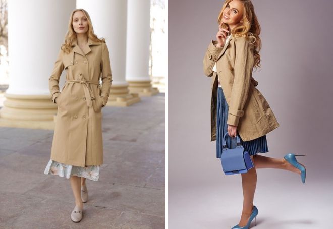 sand-colored trench coat