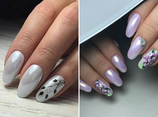 patterned pearl manicure