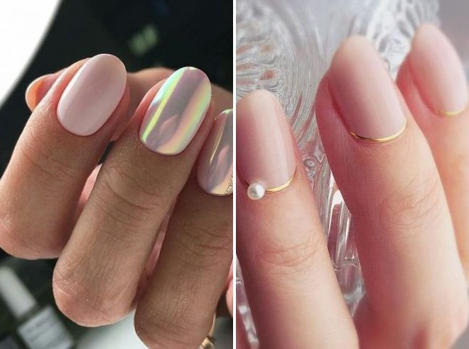 pearl manicure with design