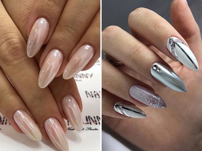pearl manicure for long nails