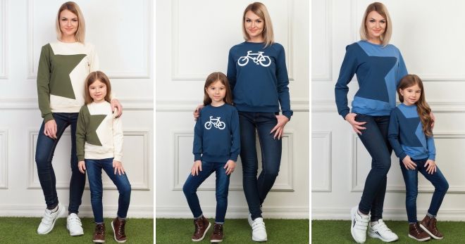 Одинаковые свитера для мамы и дочки
