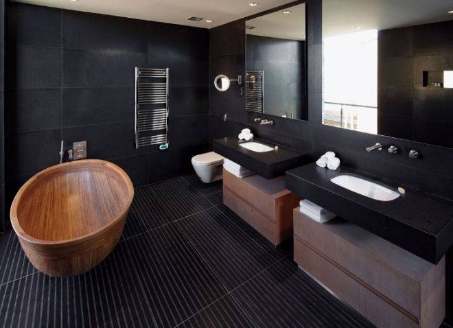 черная ванная комната дизайн