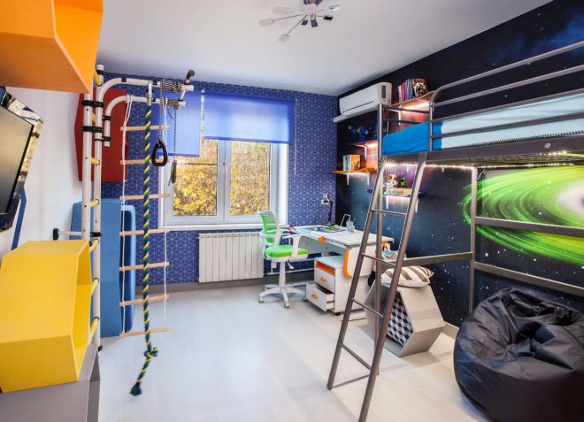 детская комната в стиле космос для мальчика