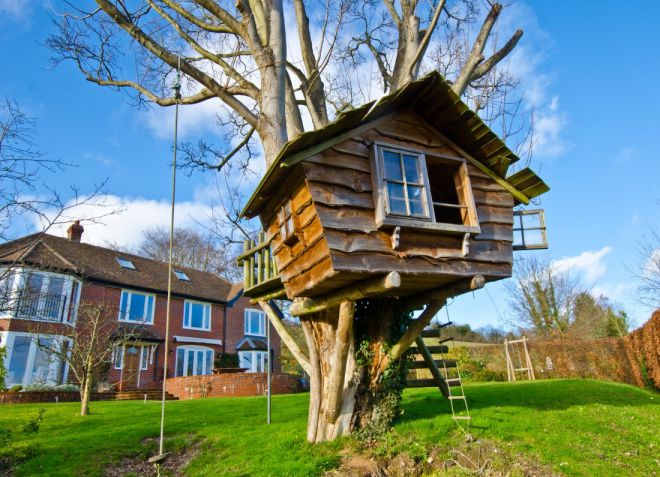 деревянные домики на дереве
