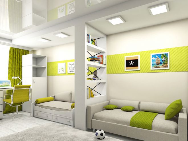 Дизайн комнаты для мальчика подростка и маленькой девочки