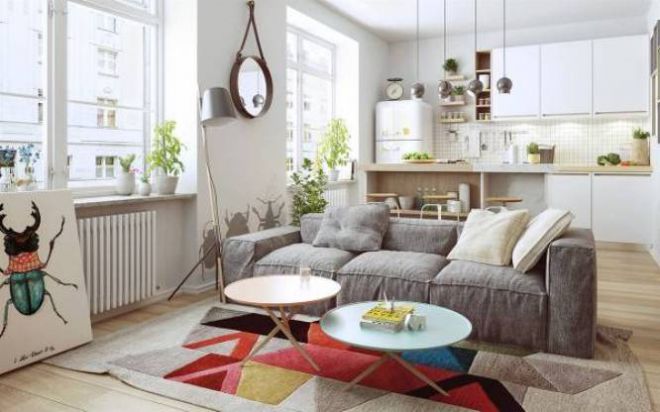 Скандинавский стиль в интерьере квартиры студии