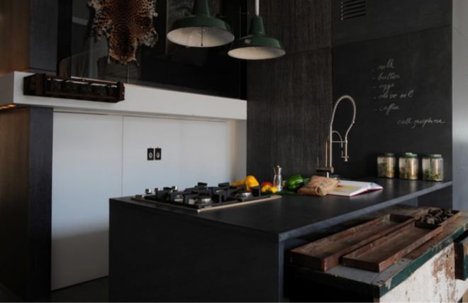 Кухни лофт в черном цвете