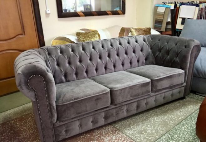 Велюровый диван честер