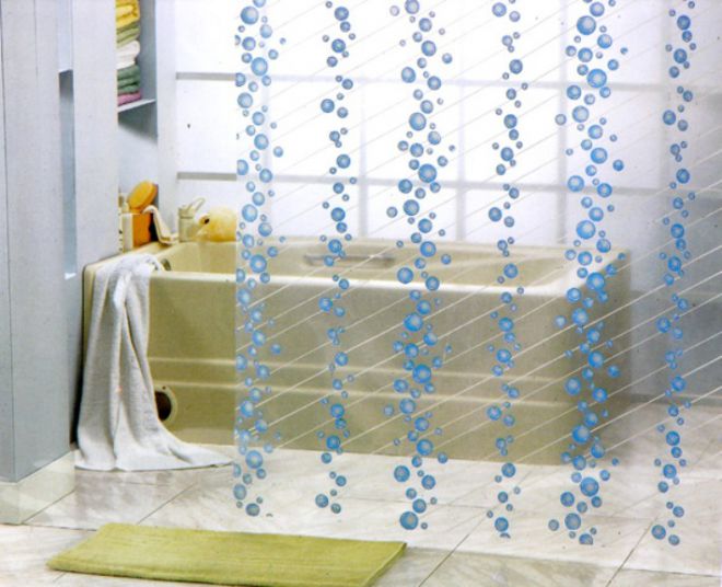 Тканевые шторы в ванную комнату