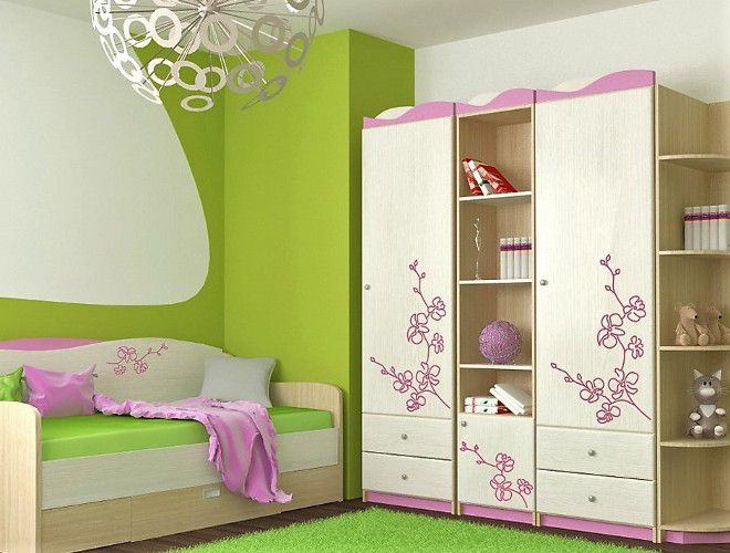 корпусная мебель для детской комнаты бабочки