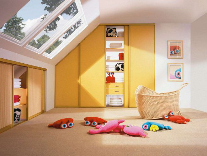 встроенная мебель для детской комнаты мансарда