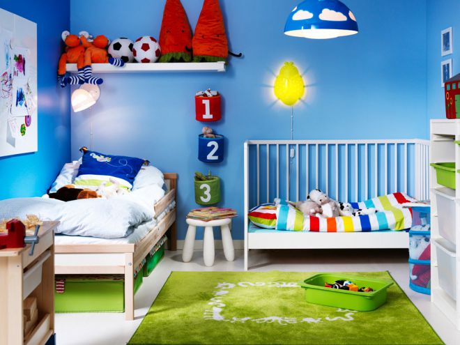 дизайн комнаты для двоих разнополых младенцев