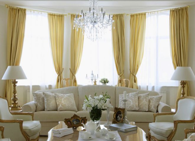 шторы в гостиную в классическом стиле