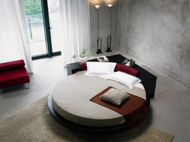 современная круглая кровать