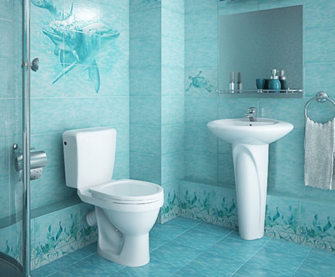 Дизайн туалета в морском стиле