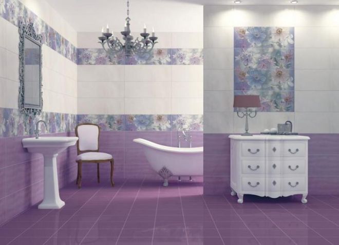 дизайн кафельной плитки в ванной комнате