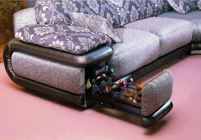 Накидки на угловой диван с баром
