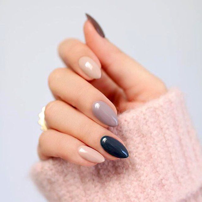 Manicure for short nails almond-shaped eight