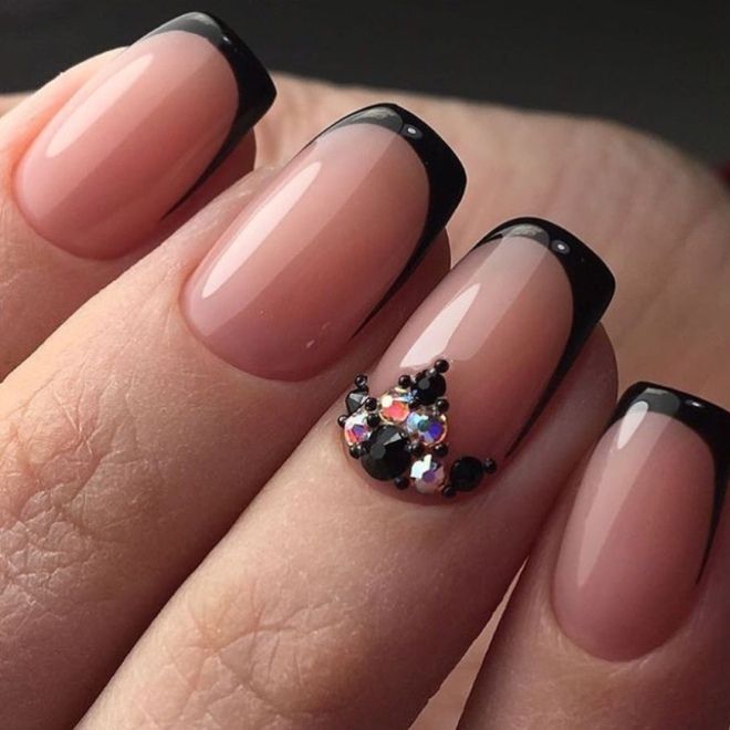 Black french manicure four