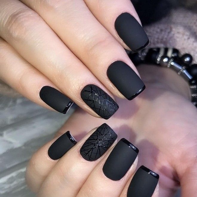 Black french manicure five