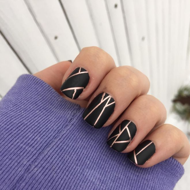 black nail design novelties six