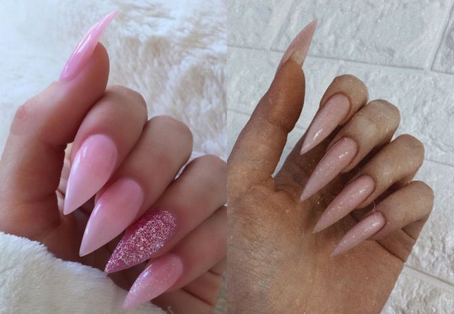 stiletto manicure for long nails