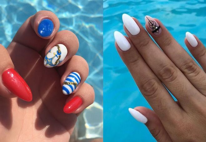 marine manicure for long nails
