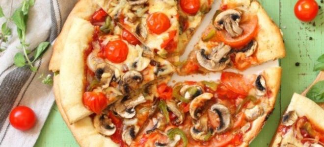 вегетарианская пицца на сковороде